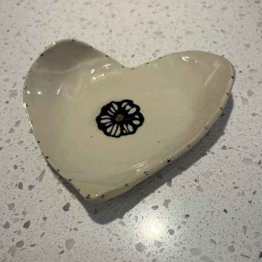 Large Heart Dish With Gold Accent