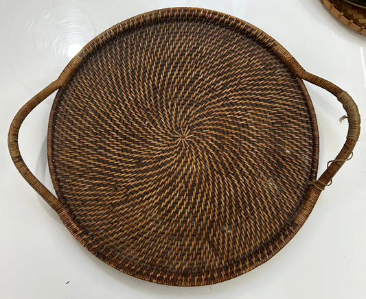 Pampered Chef rattan serving tray