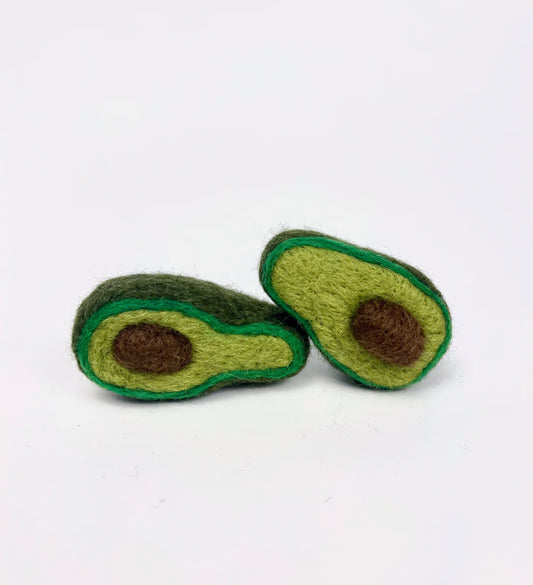 Double avocado wool catnip toy