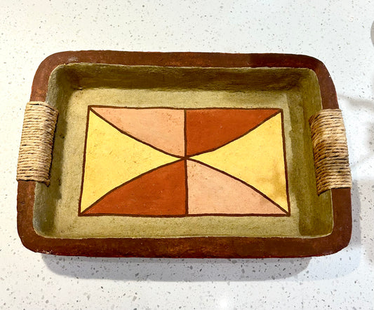 Painted clay tray