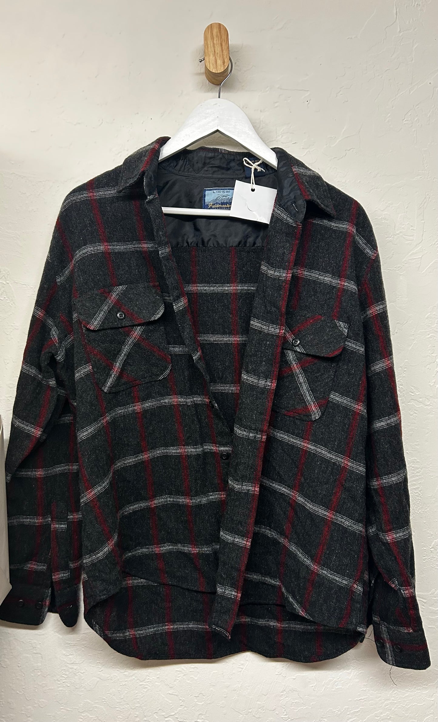 1980s red/black fieldmaster wool shirt - Q1