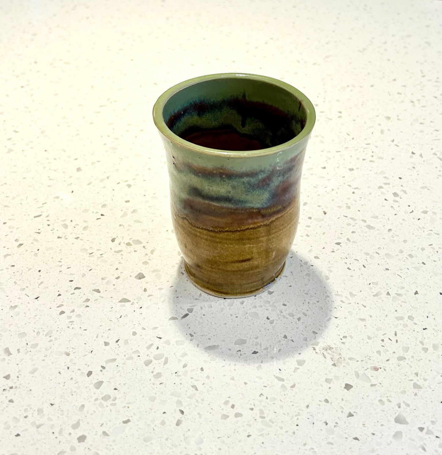 Teal and Brown Pottery Mug