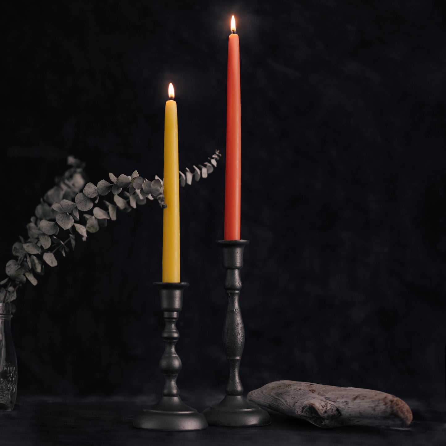 Bluecorn Candles - Hand-Dipped Pure Beesewax Taper Candlesticks Halloween Decor: Moss / 10"