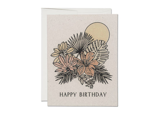 Red Cap Cards - Tropical Birthday greeting card