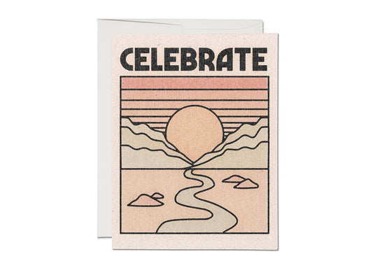 Red Cap Cards - Celebrate Sunset congratulations greeting card