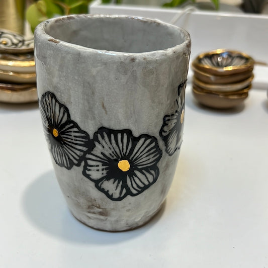 Tall Luster Floral tumbler