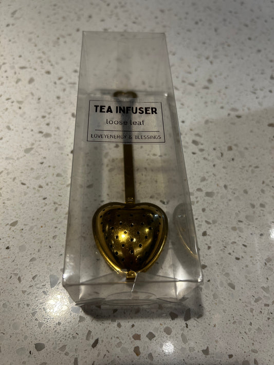 Gold heart shape spoon loose leaf tea infuser