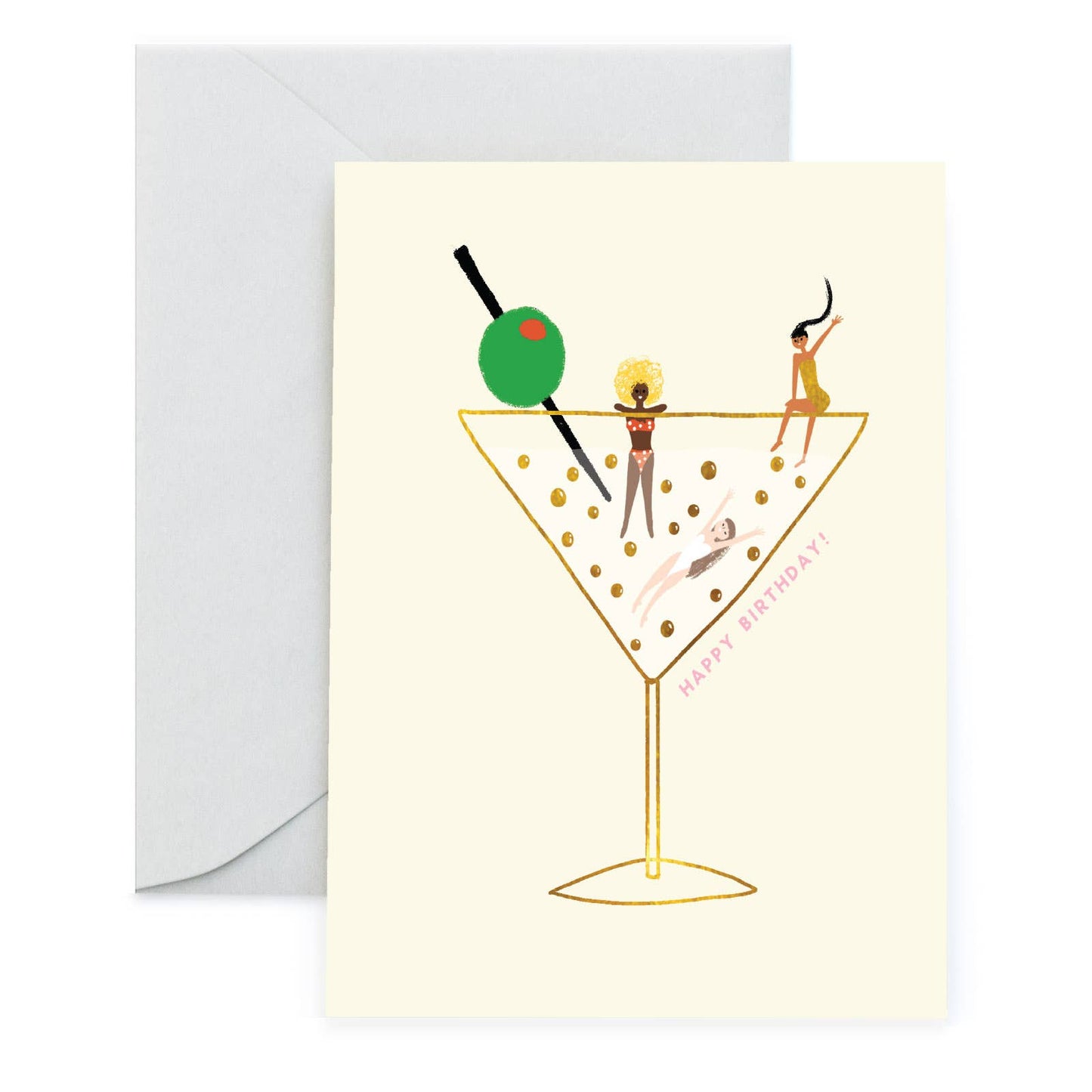 Carolyn Suzuki - DRINKS ON US - Everyday Greeting Card