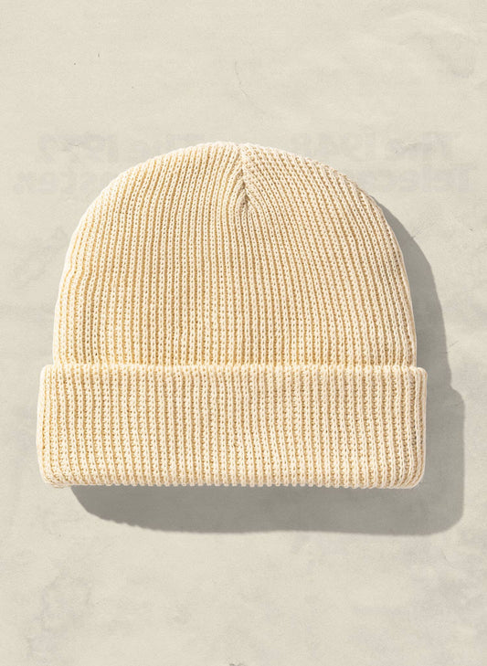 Hemp Slacker Beanie (+8 Colors): Eggshell